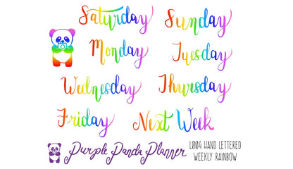 Hand Lettered Days of the Week, Weekly Header Stickers for Planner or BUJO