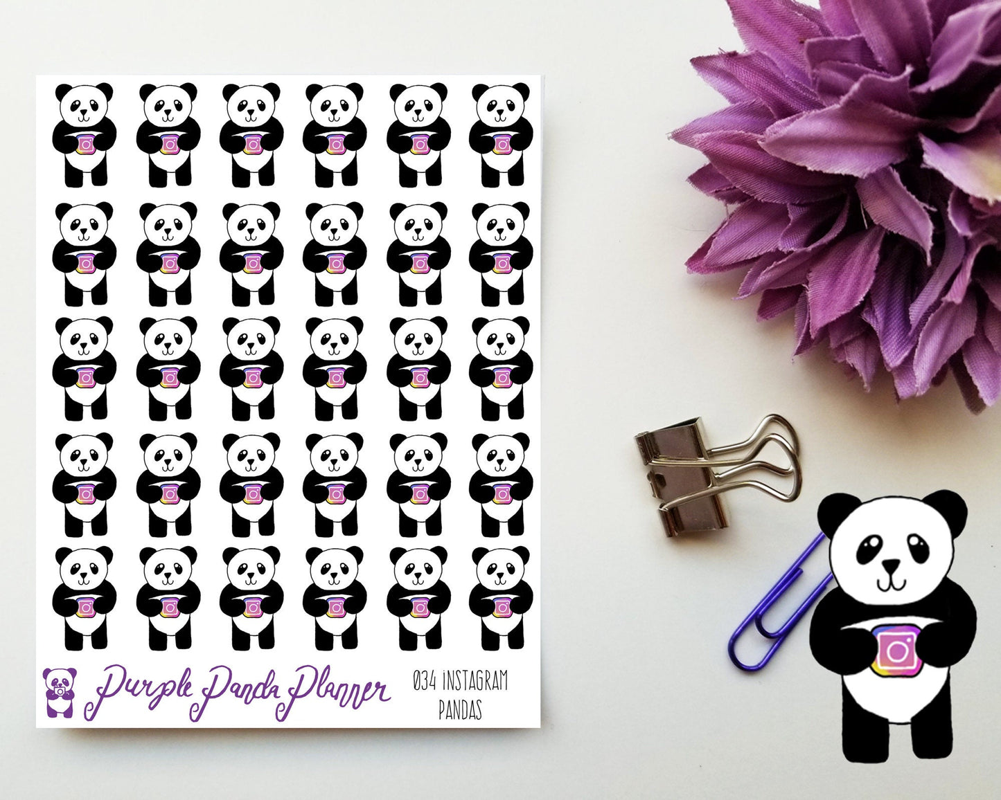 Social Media Pandas - Instagram 034 Planner or Bullet Journal Sticker for Functional Planning