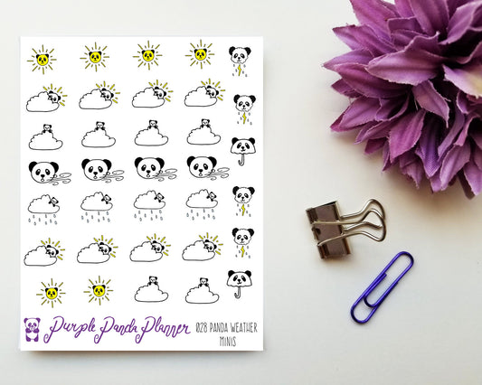 Panda Weather Minis 028 Planner or Bullet Journal Sticker for Functional Planning