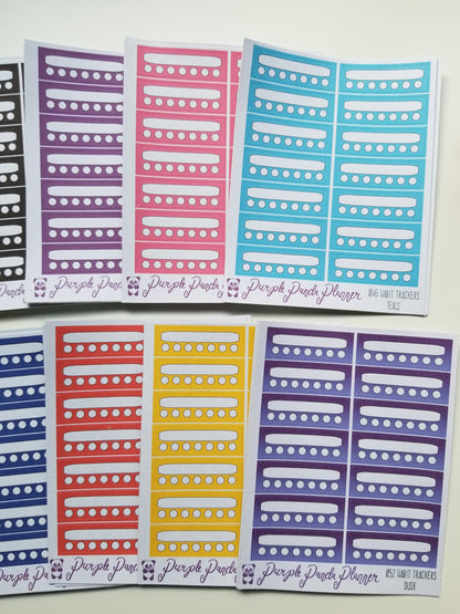 Habit Trackers - 12 Colours Available | Functional Stickers for Planner or Bullet Journal