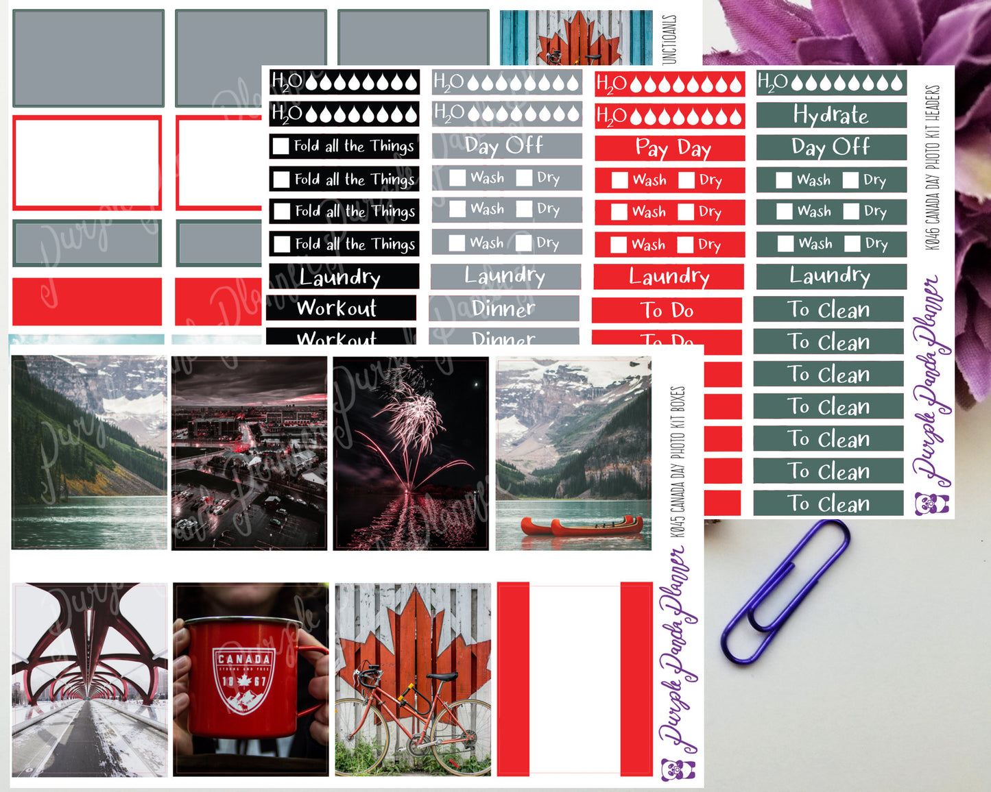 Canada Day Photo Kit for Planner or Bullet Journal, Functional Stickers (K045)