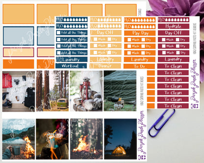 Standard Vertical Weekly Photo Kit | Camping | Stickers for Planner, or Bullet Journal (K042)