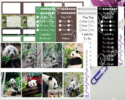 Panda Weekly Photo Kit for Planner or Bullet Journal, Functional Stickers | K063 64 65