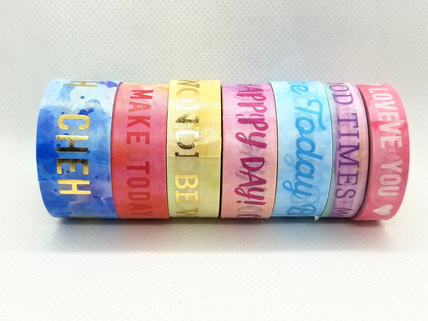 Pastel Quotes Washi Tape SAMPLES with Foil Options
