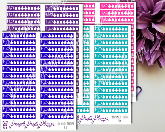 Hydrate Water Trackers Jewel Tone Stickers for Planner or Bullet Journal | 081 82 83 84