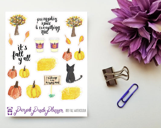 Fall Watercolour Stickers | 089