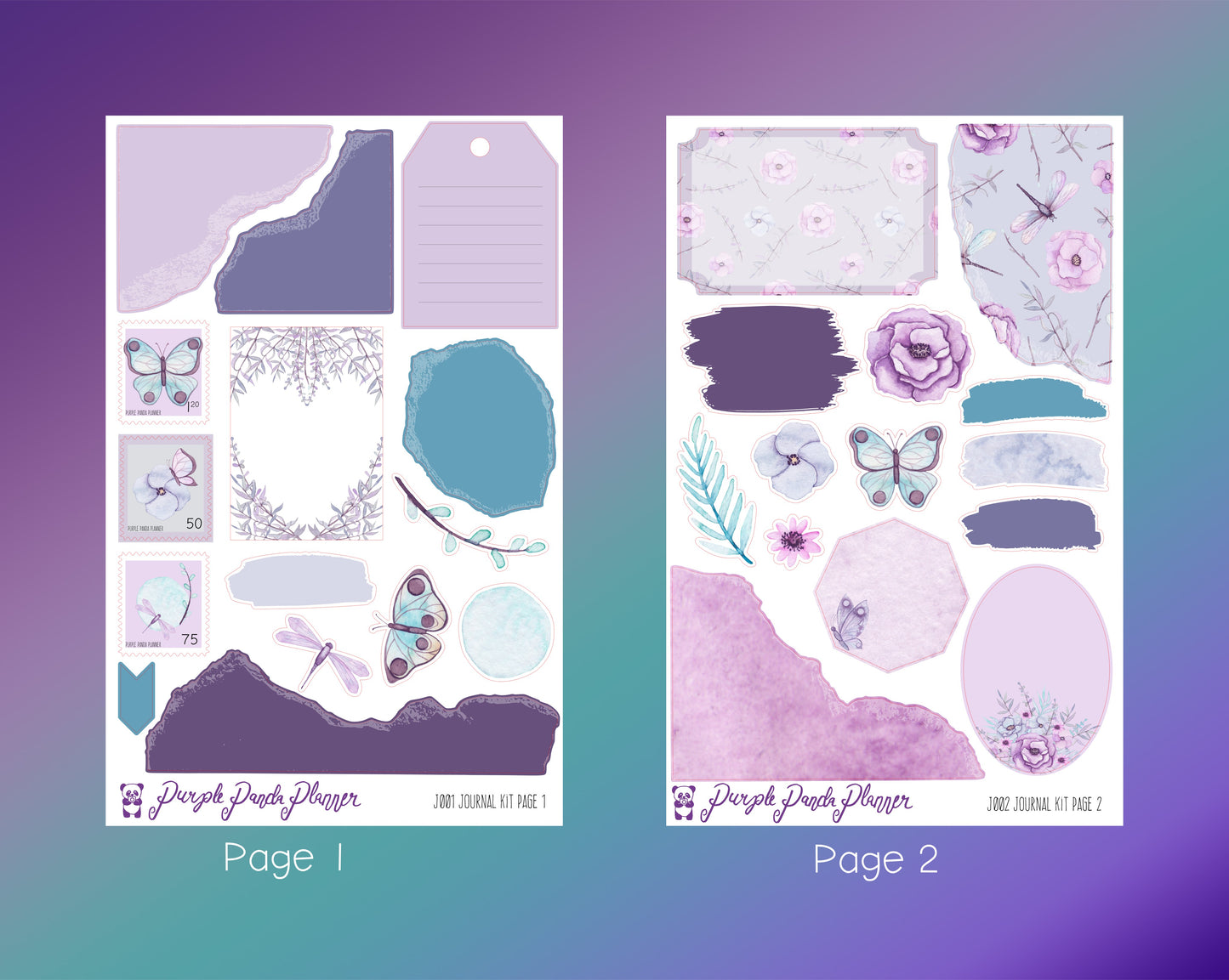 Journal Sticker Kit | Violet Butterflies | J001-J003