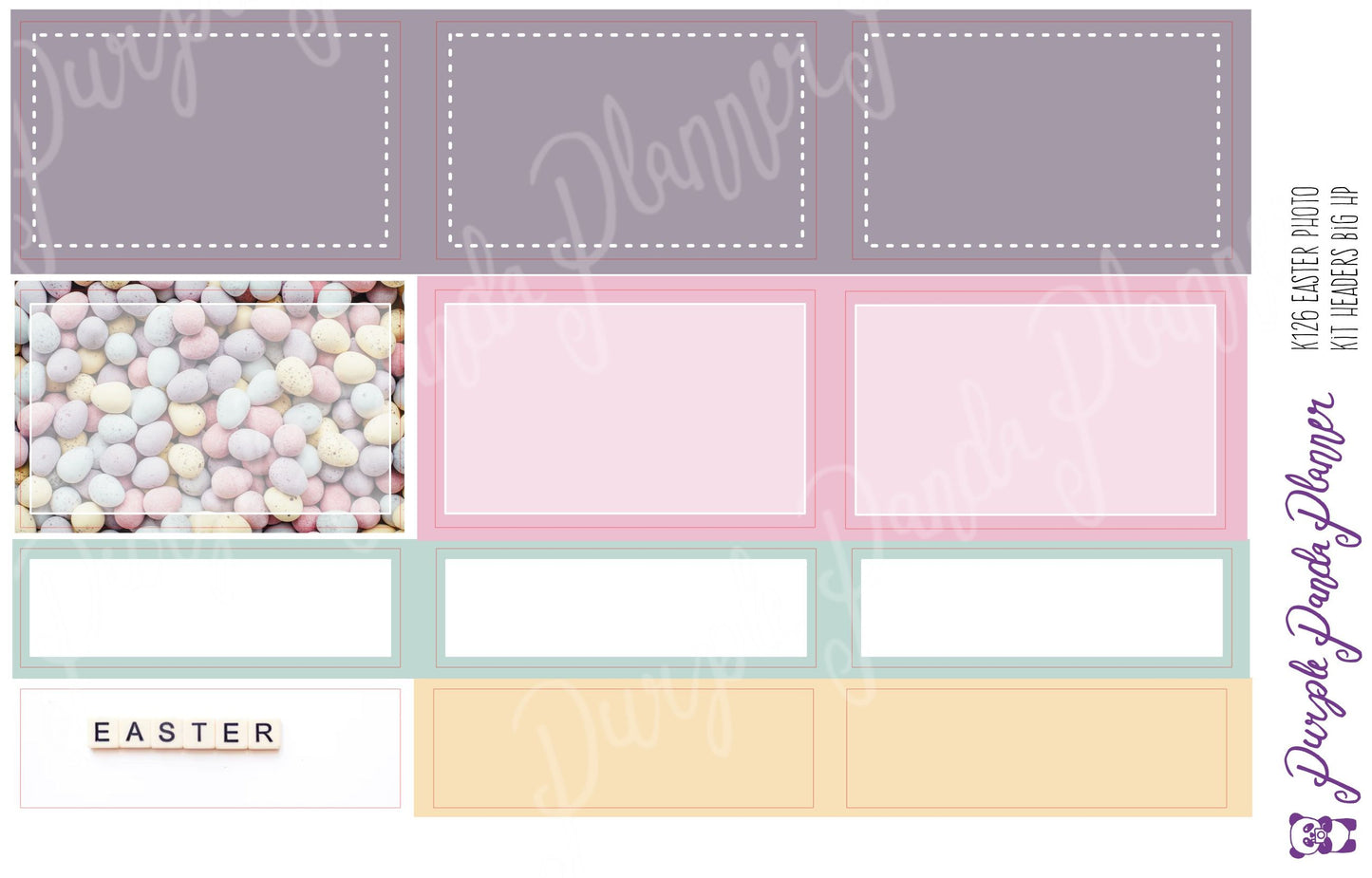 HP Big -Pastel Easter Photo Kit for Planner or Bullet Journal, Functional Stickers (K123)