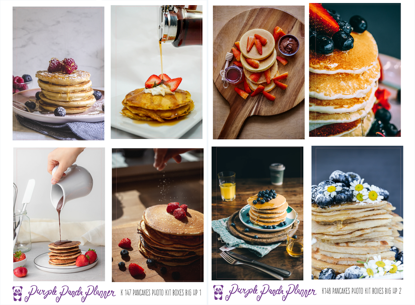 HP Big - Pancakes Weekly Photo Kit for Planner or Bullet Journal, Functional Stickers (k147)