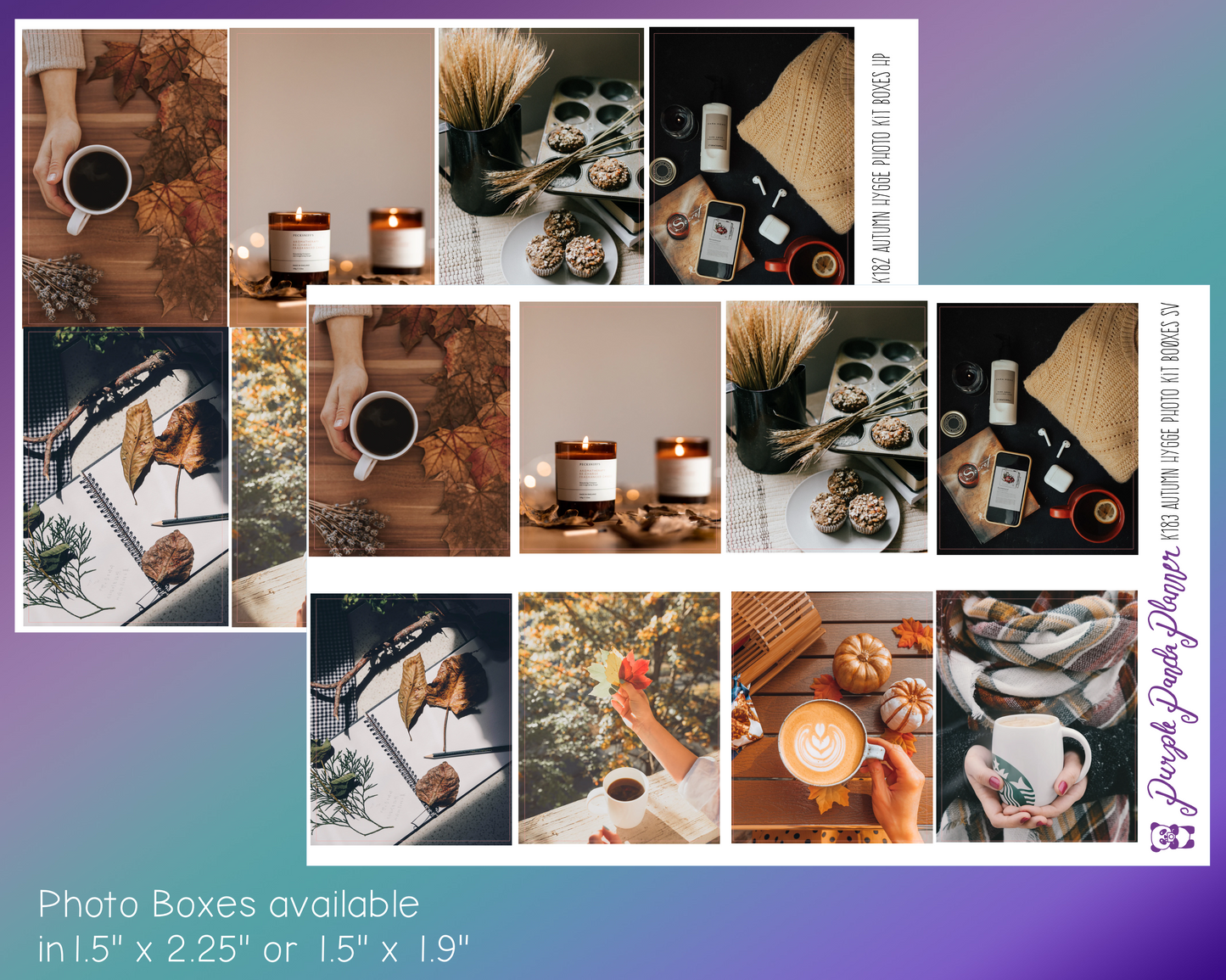 Vertical Weekly Photo Kit | Autumn Hygge | Stickers for Planner, or Bullet Journal (K182-185)