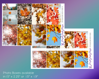 Vertical Weekly Photo Kit | Falling Leaves | Stickers for Planner, or Bullet Journal (K194-196)