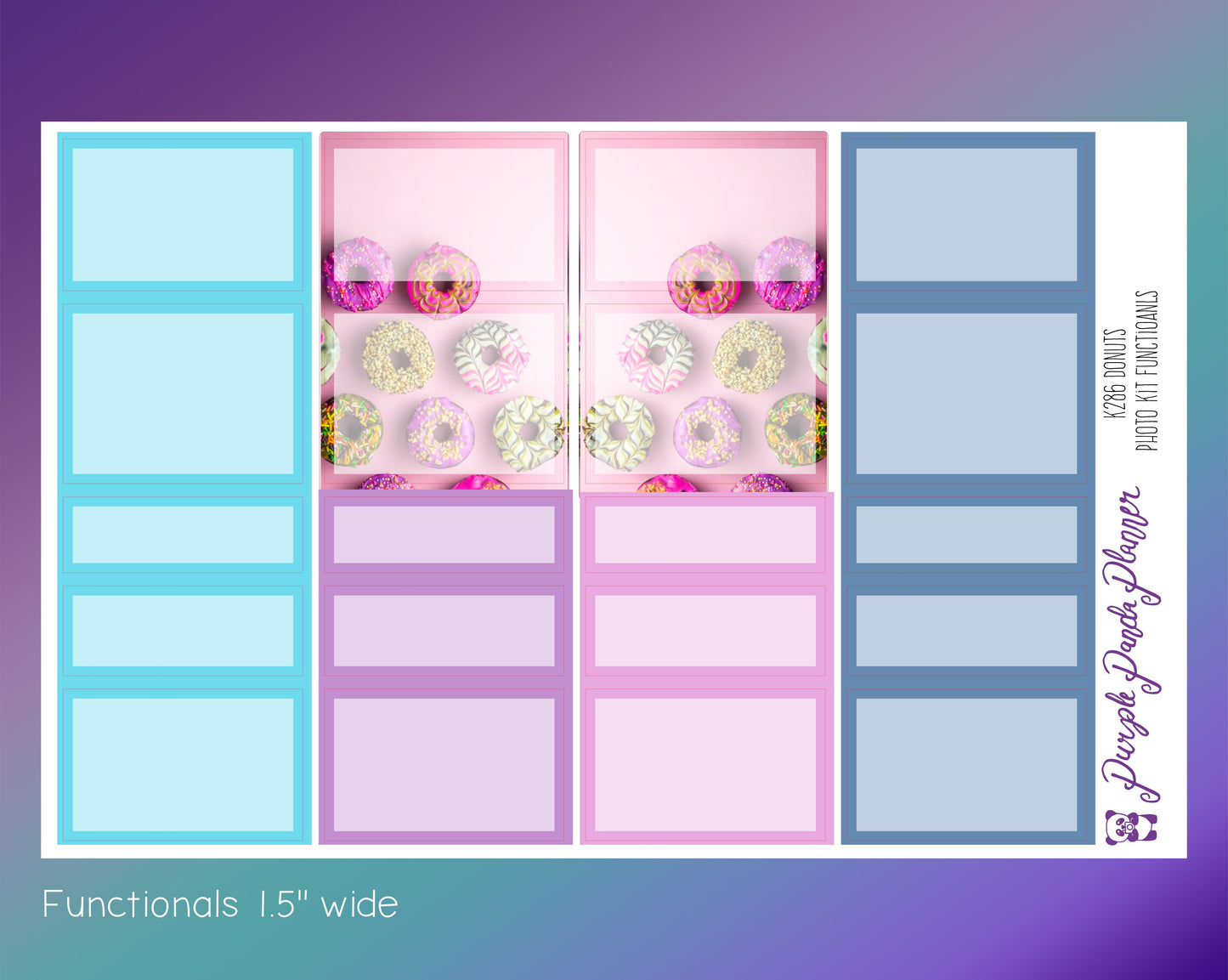 Vertical Weekly Photo Kit | Donuts | Stickers for Planner, or Bullet Journal (K283-286)