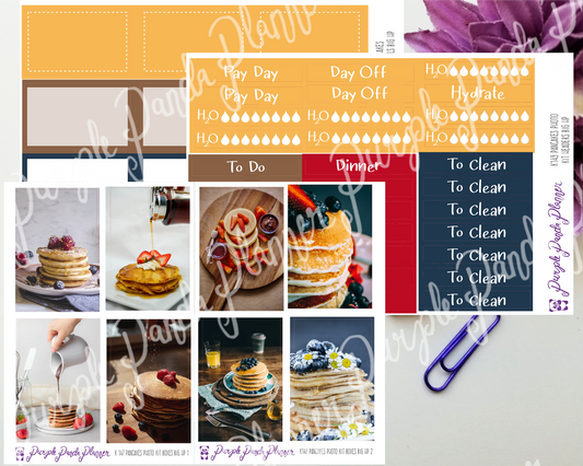 HP Big - Pancakes Weekly Photo Kit for Planner or Bullet Journal, Functional Stickers (k147)