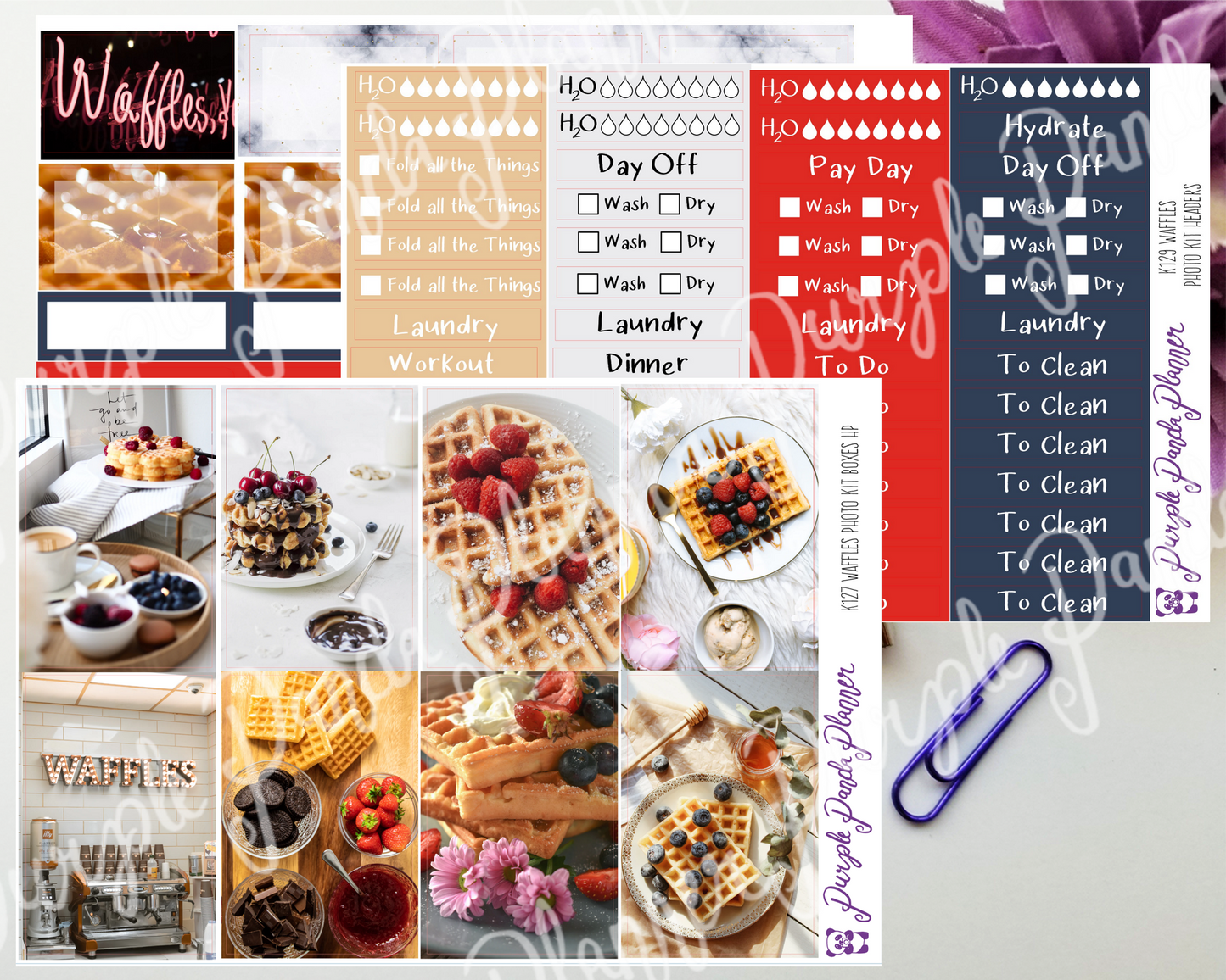 HP Classic - Waffles Weekly Photo Kit for Planner or Bullet Journal, Functional Stickers (K111)