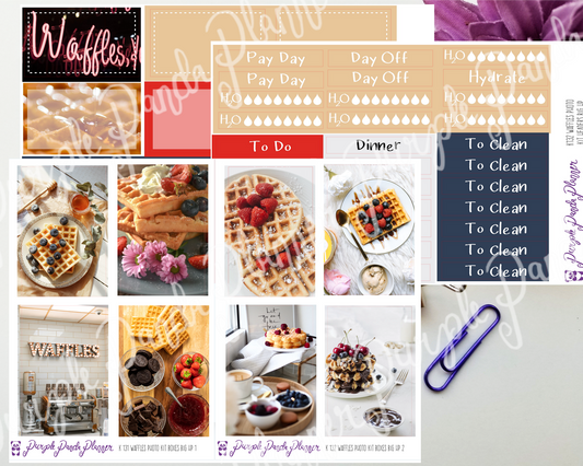 HP Big - Waffles Weekly Photo Kit for Planner or Bullet Journal, Functional Stickers