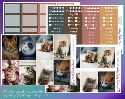 Vertical Weekly Photo Kit | Kittens | Stickers for Planner, or Bullet Journal (K238-241)