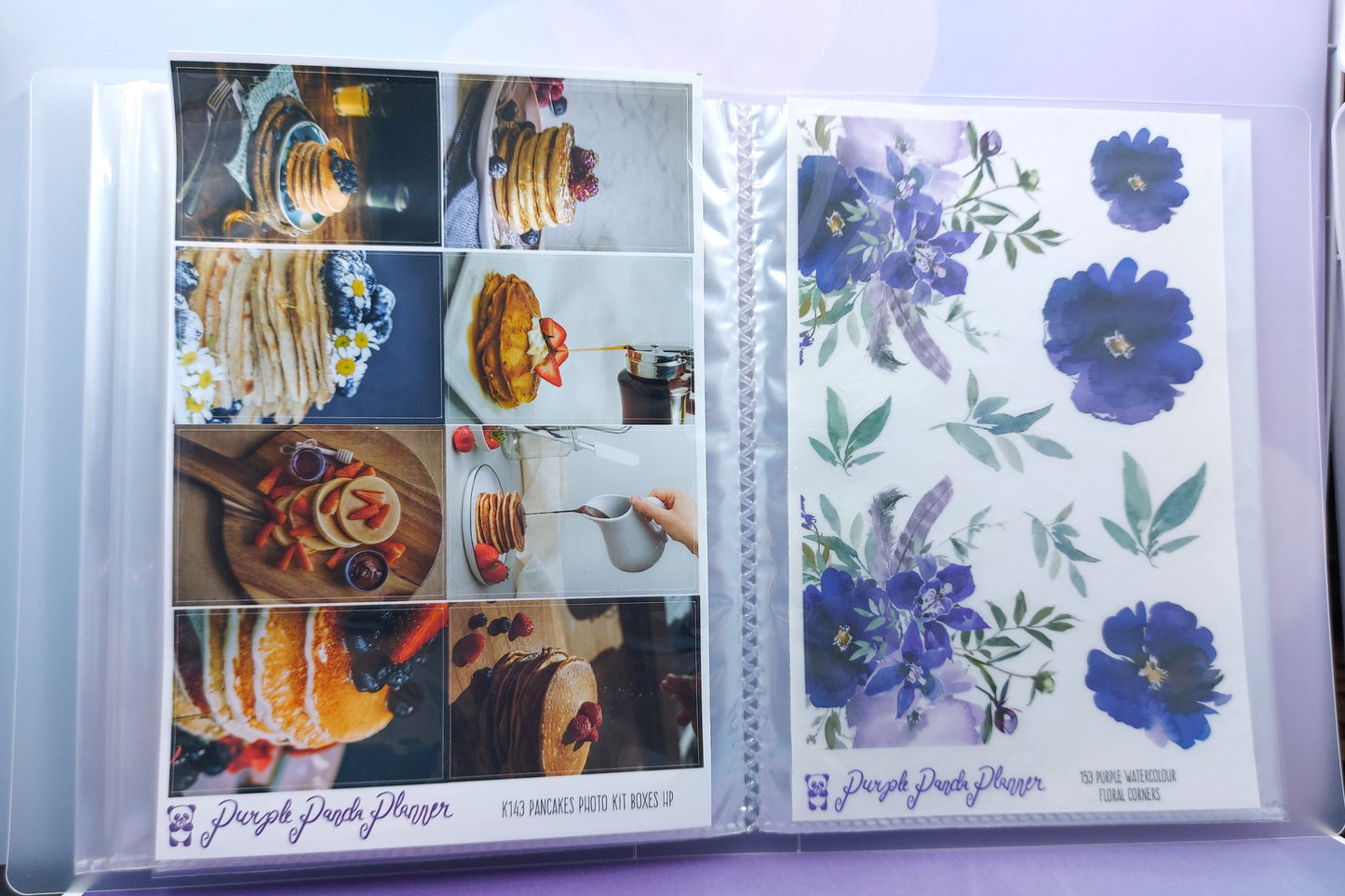 Large Sticker Album (5" x 7") - Teal Floral Cover with Holo Laminate Overlay