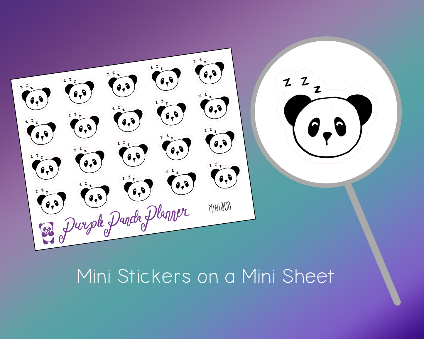 Sleepy Panda Mini008 Planner or Bullet Journal Sticker for Functional Planning