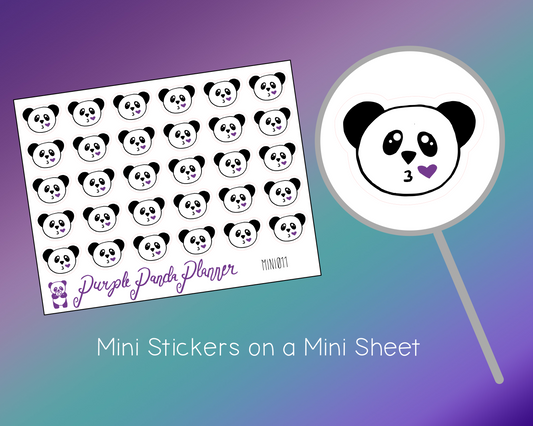 Kissing Panda Mini011 Planner or Bullet Journal Sticker for Functional Planning