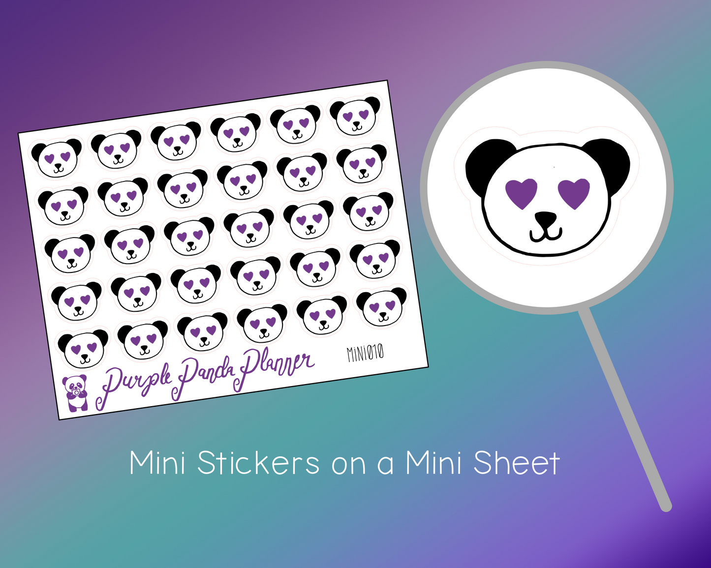 Heart Eyes Panda Mini010 Planner or Bullet Journal Sticker for Functional Planning