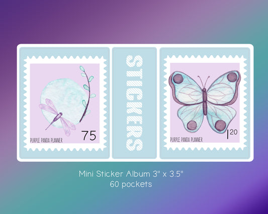 Mini Sticker Album (3" x 3.5") - Violet Butterfly Stamps