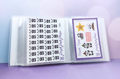 Mini Sticker Album (3" x 3.5") - Purple Watercolour Floral Cover with Holo Laminate Overlay