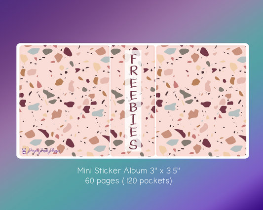 Mini Sticker Album (3" x 3.5") - Pink Terrazzo