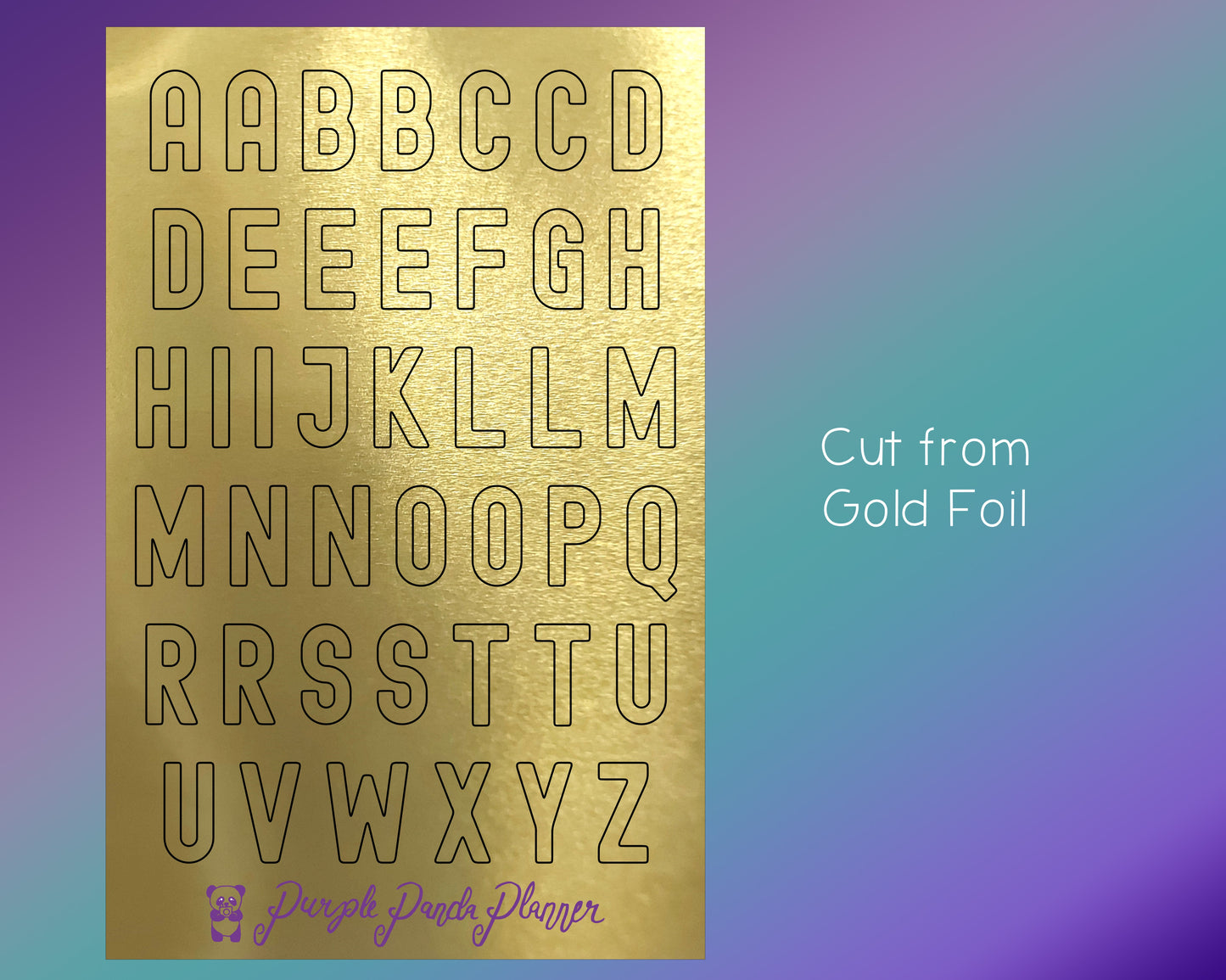 Gold Foil Alphabet Stickers |T071|